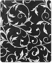 Mouse Pad Rubber Base Mousepad Gaming Mouse Pad White Leaf Swirl Printed Mouse Mat for Computers Laptop Mouse 7.1 X 8.7 Inch