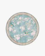 185' Round | Machine Washable Runner Rug | Kid & Pet Friendly | Indoor Rug | Hampton Soft Blue Rug by Gracie | Ruggable