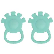 2PK Annabel Trends Silicone Hand Rattle/Teether Baby/Toddler Sensory Toy Aqua
