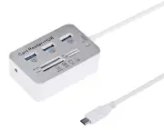 7in1 Type C To 3 Port USB 3.0 Hub Combo MS SD M2 TF Card Reader For MACBOOK PC