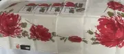 Never Used Vera Neumann 52” Square Red Rose Belgian Linen Tablecloth/Napkins