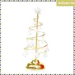 [TENLZSPFDTW] 桌面冬季聖誕樹燈水晶螺旋聖誕樹燈