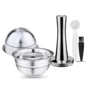 2x Stainless Steel Coffee Capsule Pod &Tamper Kit For Nespresso Vertuoline Plus