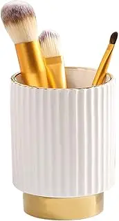 Nwvuop Ceramic Makeup Brush Holder, Cosmetic Organiser Make Up Brush Pot Orgnaiser for Vanity Dressing Table(White)