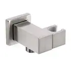 Brushed Nickel Square Hand Held Shower Head Swivel Holder Bathroom Component Kit