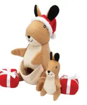ZippyPaws Holiday Zippy Burrow Festive Kangaroo