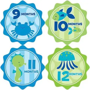 美國 Bumblebee 0-1歲 寶寶月份貼紙─妙衣貼  成長紀錄-海底世界-B015