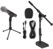 Samson Q2U Recording and Podcasting Pack USB/XLR Dynamic Microphone with Stand