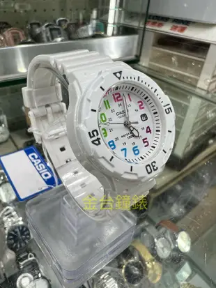 【金台鐘錶】CASIO 卡西歐 潛水風格為概念的(女錶 兒童錶) 日期顯示窗 白帶 彩色數字面盤 LRW-200H-7B