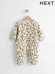 Cream/ Tan Brown Leopard Print Baby Corduroy Romper (0mths-2yrs) (Q94814) | $21 - $24