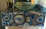 Agate Vanity Countertop, Blue Agate Geode Bathroom Vanity Countertop Decor