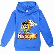 Kids Boys Girls Fun Squad Gaming Print Casual Hoodie Pullover Jumper Hooded Sweatshirt 7-12 Years Dark Blue 9-10 Years
