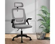 Furb Office Chair Computer Gaming Mesh Executive Chairs Lifting Seating Headrest Light Grey