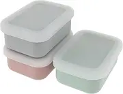 3 Pcs Silicone Snack Containers for Kids Leak Proof Toddler Snack Containers Easy Open Snack Box with Lids Silicone Food Storage Containers for Puree Yogurt Soup Baby Food Storage