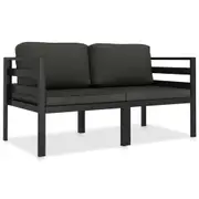 2 Piece Garden Sofa Set with Cushions Aluminium Anthracite vidaXL