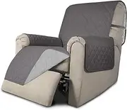 Easy-Going Recliner Sofa Slipcover Reversible Sofa Cover Water Resistant Couch Cover Furniture Protector with Elastic Straps for Pets Kids Children Dog Cat (Small Recliner, Gray/Light Gray)