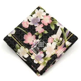 日式櫻花蝴蝶燙金印染工藝手帕