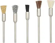Labymos 5PCS Nail Drill Bits Brush Kit Files Nail Art Drill Bit Cleaning Tool