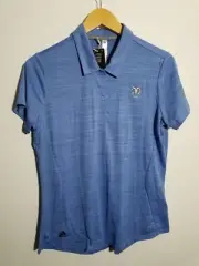 NWT WOMEN'S ADIDAS SPACEDYE POLO, SIZE: L, COLOR: BLUE FUSION/NAVY (J506)
