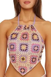 [ISABELLA ROSE] Women's Hippie Daze High Neck Bikini Top, Adjustable, Tie Back, Swimwear Separates