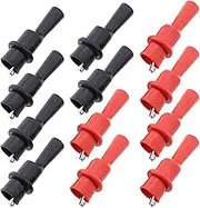 12PCS Multimeter Silicone Insulated Alligator Clips Set Including Red/Black Each 6 with 2mm Socket for Laboratory Electric Testing Work Cable Lead Clip
