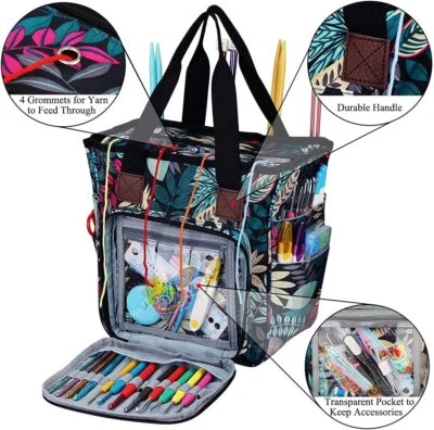 Tote Knitting Wool Yarn Bag Crochet Sewing Needle Weave Storage Case Organizer