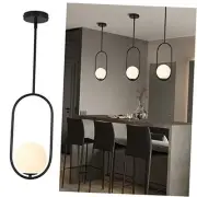 Modern Pendant Lighting One Light Chandelier Globe Black Black-with rods