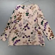 Chico's Top Womens 3 US XL Beige Floral Long Sleeve Touch of Cool Knit Tee