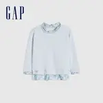 GAP 女幼童裝 大學T 碳素軟磨法式圈織系列-灰色(677878)