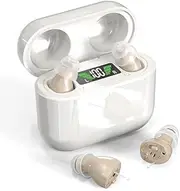 Hearing Aids, Rechargeable Heaing Aids for Seniors with Noise Cancelling, Digital Hearing Aids in The Ear Hearing for Hearing Loss (white)