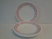 4 Corelle Crimson Trellis Appetizer or Dessert Plates 6-3/4" Diameter New