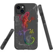 For iPhone 14 Plus Case Tough Protective Cover, Colorful Lizard