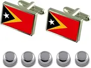 [Select Gifts] Shirt Dress Studs Timor-Leste Flag Cufflinks