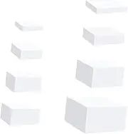 8Pcs Acrylic Cube Display Box Riser Buffet Riser for Table Food Riser Nesting Riser for Food, Jewelry, Dessert,Cake, White