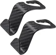 BUGUUYO Set of 2 Vehicle Seat Back Hooks Car Headrest Hanger Scientific Arc Design Strong Hold for Umbrellas Auto Bag Holder