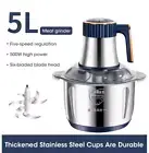 5L Blue Meat Grinder Food Chopper 6-Speed Stainless Steel Vegetable Slicer