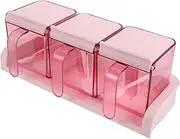VINTORKY 1 Set Square Seasoning Box Compartment Container for Spices Salt Condiments Kitchen Holder Blue for Home Cooking Restaurant Use