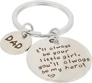 [BESPORTBLE] Stainless Steel Key Ring Dad Keychain Creative Father Day Men Meaningful Keepsake Light Compact Design for Car Keys Bags Backpacks