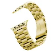 For Apple Watch Series 8 /7 /SE /6 /5 /4 /3 /2 /1 Replacement Wrist Band 42mm 44mm 45mm Stainless Steel Metal iWatch Wristband Loop Strap (Gold)