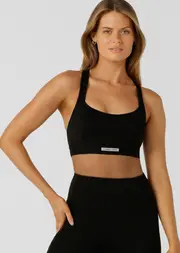 [Lorna Jane] Outline High Support Sports Bra in Black, Size - Large L Black
