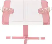 BIUDECO Book Stand: Adjustable Reading Rest Folding Portable Cookbook Document Holder with Page Clips for Recipes Textbooks Tablets Music Books