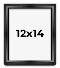 12x14 Shadow Box Frame Black | 1.25 inches Deep Real Wood Contemporary Shadowbox
