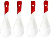 Spoon Chinese Soup Spoons for Ramen Noodles Udon Pho Rice Gravy Ceramic Asian Soup Spoons Set of 4 Ramen Soup Spoons Porcelain Cuchara