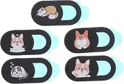 QUMIIRITY 5Pcs Cat Design Webcam Privacy Covers Peeping Protection for Laptops Computers Phones Tablets Scratch Resistant Material Cute Lazy Playful Cats