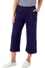 Koolaburra by UGG Interlock Cropped Pants Size Small Indigo Navy Cotton Poly NEW