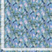Flourish Fabric | Packed Peacock Feather Blue Green | Timeless Treasures YARD