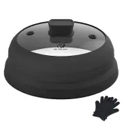 Microwave Splatter Cover Glass Cover with Collapsible Silicone for Food Cover...