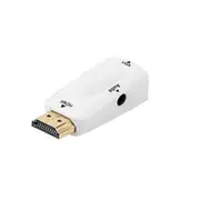 HDMI To VGA 3.5mm Audio Cable 1080P Male to Female Adapter Converter Digital to Analog For TV PS4 Projector WHITE COLOR