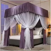 Mosquito Net for 1.5m/5ft Bed, Blackout & Dustproof Bunk Bed Canopy with Stainless Steel Bracket, Easy to Install (Color : Style 4, Size : 1.5x2x2m)