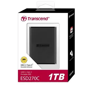 創見 ESD270C 500G / 1TB / 2TB  SSD 行動固態硬碟  (黑)